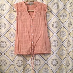 Peach Tank with Buttons